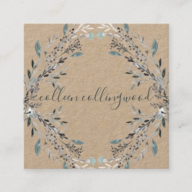 Professionell Modern Kraft Papprare handskrivet sk Fyrkantigt Visitkort (Framsida)