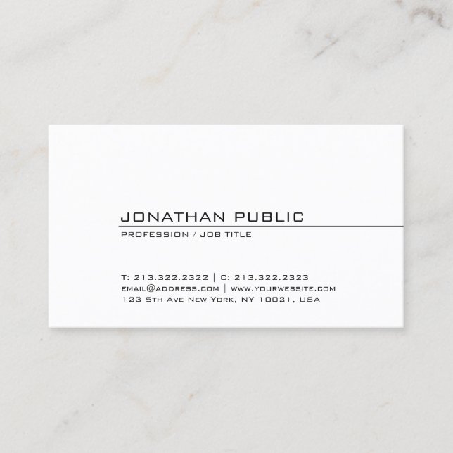 Professionell Modern Kreativ Sleek Plain Coola Visitkort (Framsida)