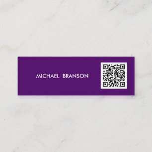 Professionell Modern LILA Minimalist QR CODE Mini Visitkort