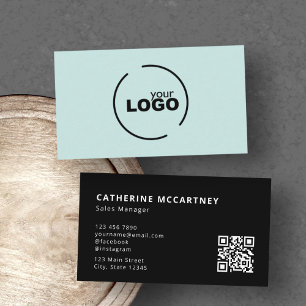 Professionell Modern Logotyp QR-kodturkos och svar Visitkort