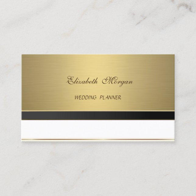 Professionell Modern Lyx Elegant Guld Visitkort (Framsida)