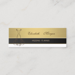 Professionell Modern Lyxig Elegant Guldklänning Mini Visitkort