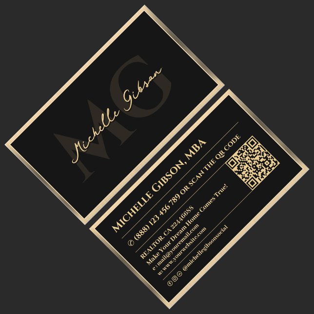 Professionell Modern Marknadsföring Faux Guld Ram Visitkort (Professional Modern Marketing Black Gold Frame Business Card
)