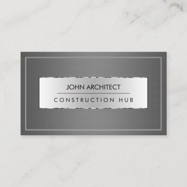 Professionell Modern Metall Builder Visitkort (Framsida)