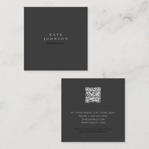Professionell Modern minimal, enkel svart Chic med Fyrkantigt Visitkort
