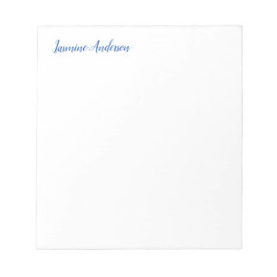 Professionell Modern Minimalist Blue White Anteckningsblock