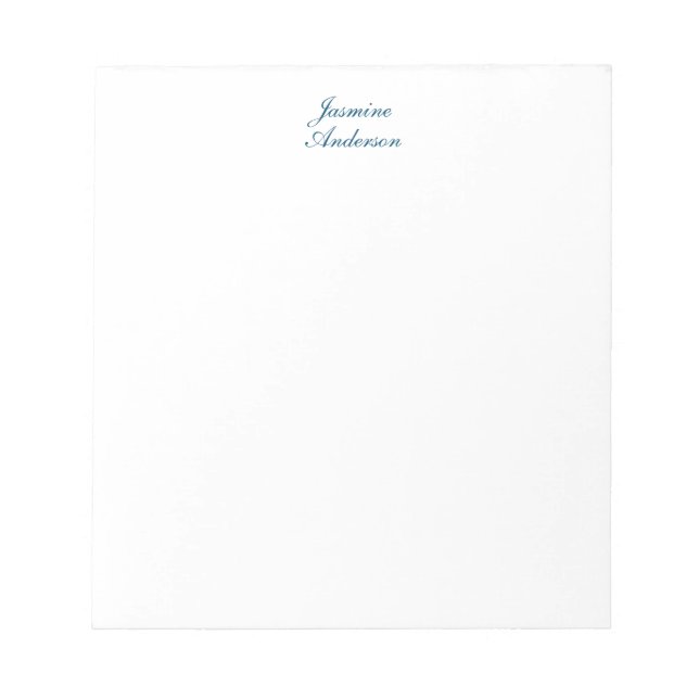 Professionell Modern Minimalist Blue White Anteckningsblock (Framsida)