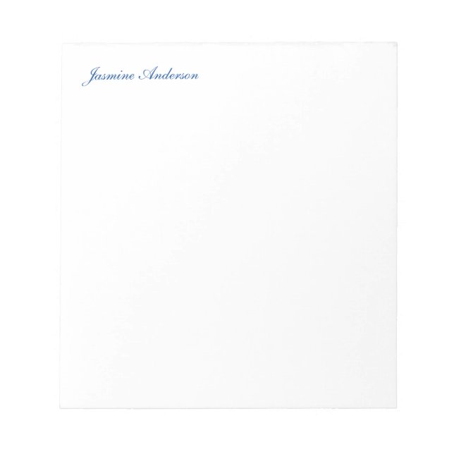 Professionell Modern Minimalist Blue White Anteckningsblock (Framsida)