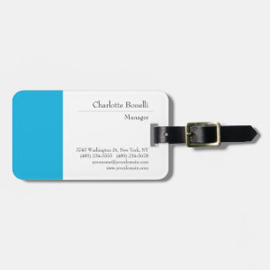 Professionell Modern Minimalist Blue White Bagagebricka
