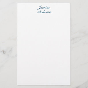 Professionell Modern Minimalist Blue White Brevpapper