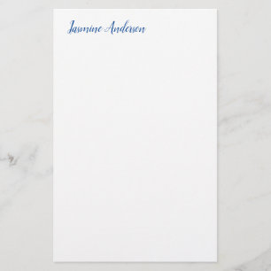Professionell Modern Minimalist Blue White Brevpapper