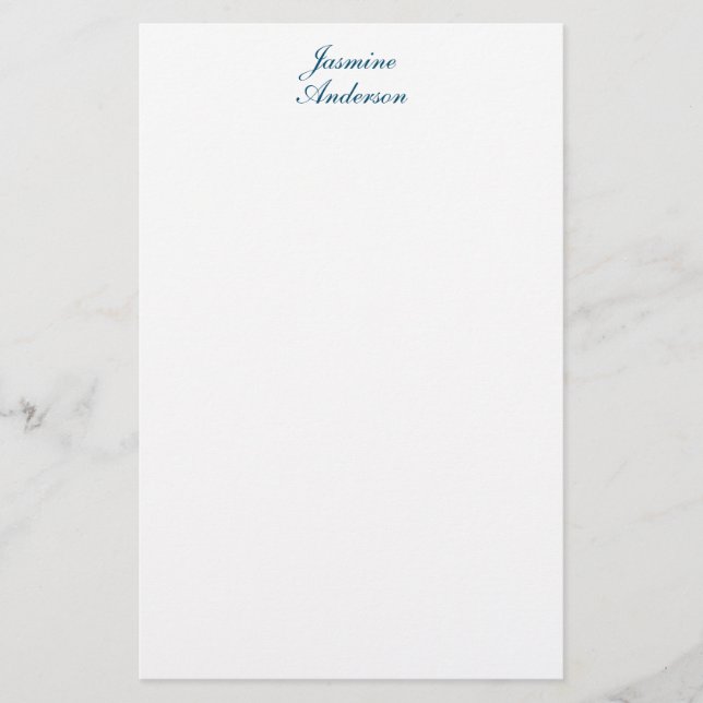 Professionell Modern Minimalist Blue White Brevpapper (Framsida)