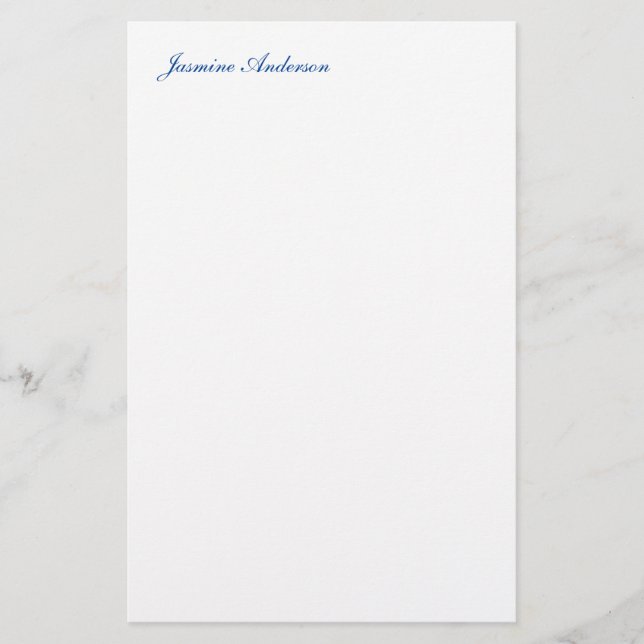 Professionell Modern Minimalist Blue White Brevpapper (Framsida)