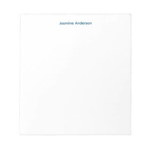 Professionell Modern Minimalist Blue White Linen Anteckningsblock