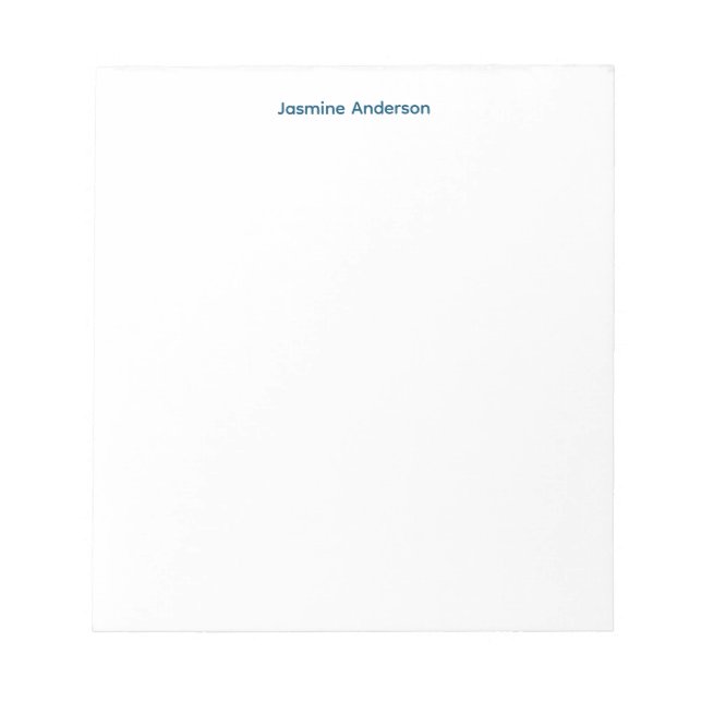 Professionell Modern Minimalist Blue White Linen Anteckningsblock (Framsida)