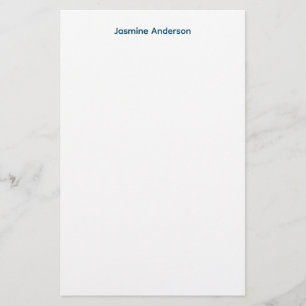 Professionell Modern Minimalist Blue White Linen Brevpapper