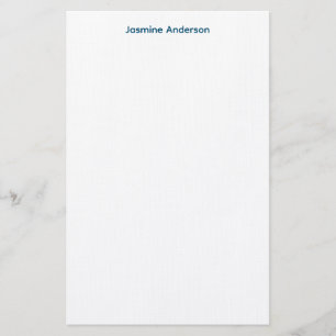 Professionell Modern Minimalist Blue White Linen Brevpapper