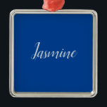 Professionell Modern Minimalist Deep Blue Julgransprydnad Metall<br><div class="desc">Du kan enkelt ändra Typsnitt,  bakgrundsbild och Färg,  Brev-tecken.</div>