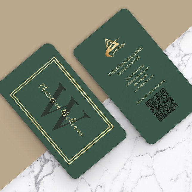 Professionell Modern Minimalist Elegant Monogram Visitkort (Professional Modern Minimalist Elegant Monogram Business Card)