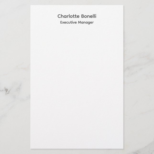 Professionell Modern Minimalist Enkel Brevpapper (Framsida)