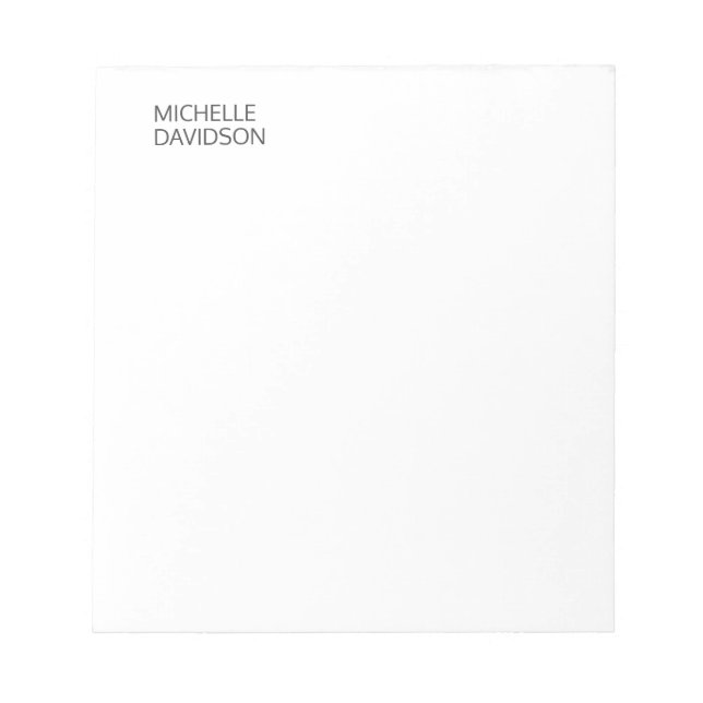 Professionell Modern Minimalist Enkel Namn Anteckningsblock (Framsida)