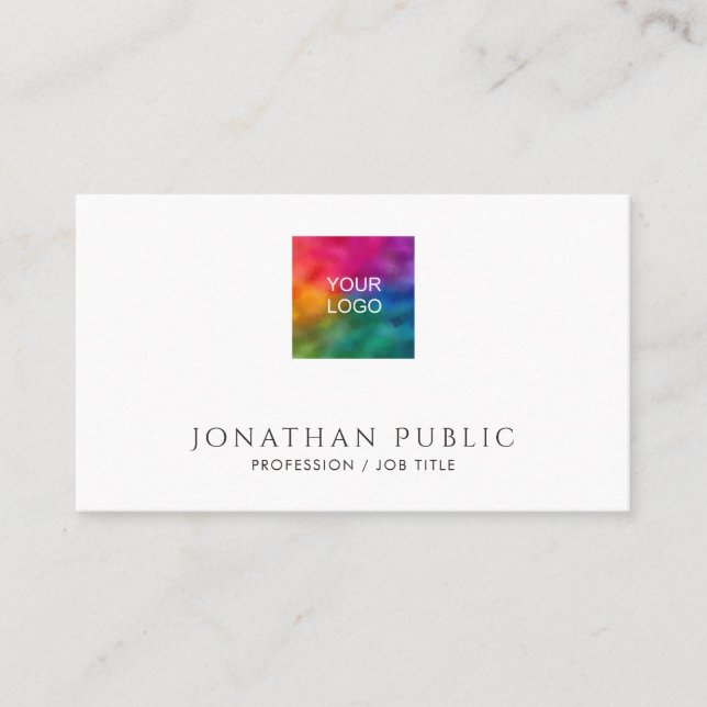 Professionell Modern Minimalist Ladda Upp Din Logo Visitkort (Framsida)