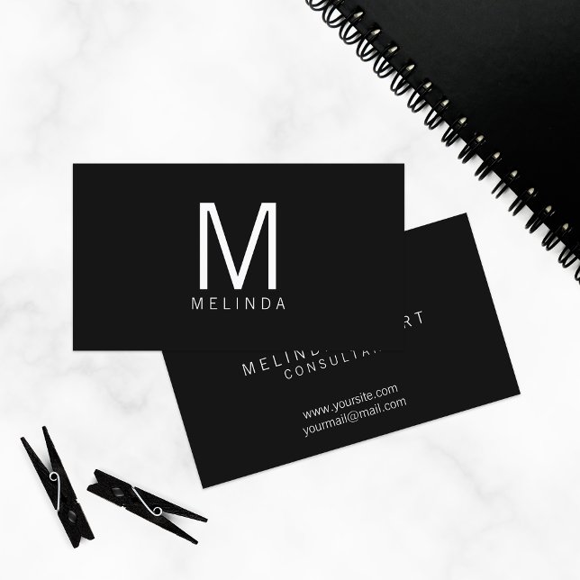 Professionell Modern Minimalist Monogram Visitkort (Skapare uppladdad)