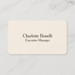 Professionell Modern Minimalist Namnteckning Cream Visitkort