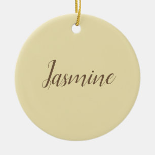 Professionell Modern Minimalist Pastel Beige Färg Julgransprydnad Keramik