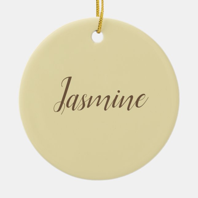 Professionell Modern Minimalist Pastel Beige Färg Julgransprydnad Keramik (Framsidan)