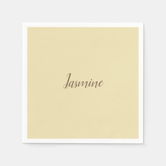 Professionell Modern Minimalist Pastel Beige Färg Pappersservett (Framsidan)