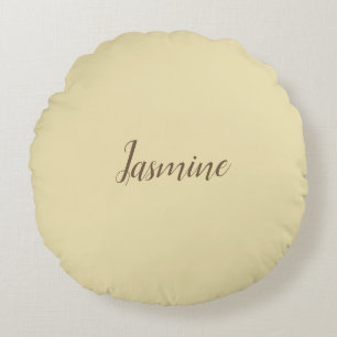 Professionell Modern Minimalist Pastel Beige Färg Rund Kudde