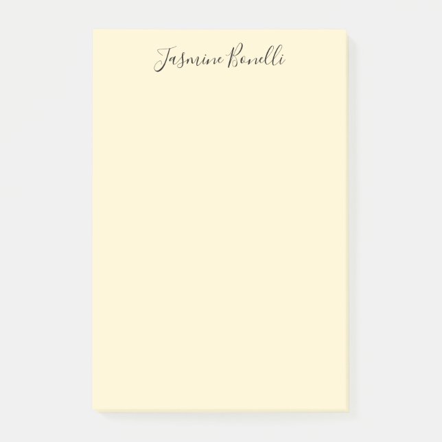 Professionell Modern Minimalist Pastell Beige Färg Post-it Block (Framsida)