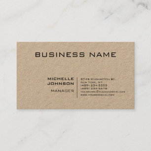 Professionell Modern Minimalist Plain Kraft Visitkort