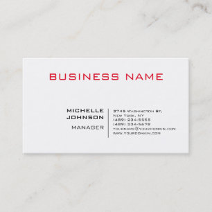 Professionell Modern Minimalist Plain White Visitkort