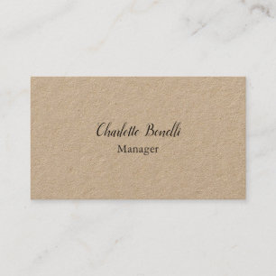 Professionell Modern Minimalist Premium Kraft Visitkort