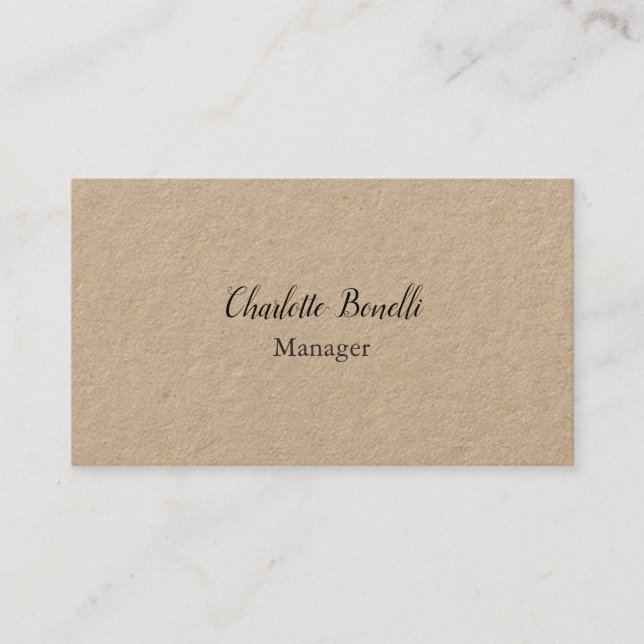 Professionell Modern Minimalist Premium Kraft Visitkort (Framsida)