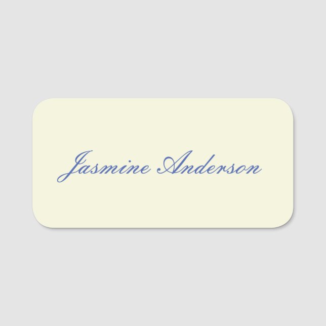 Professionell Modern minimalistisk Beige Färg Namnbricka (Framsida)