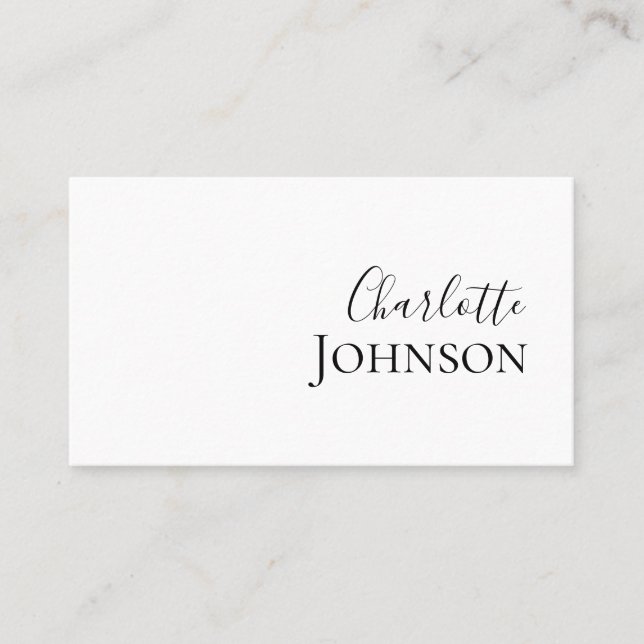 Professionell Modern Minimalistisk Chic skript Visitkort (Framsida)