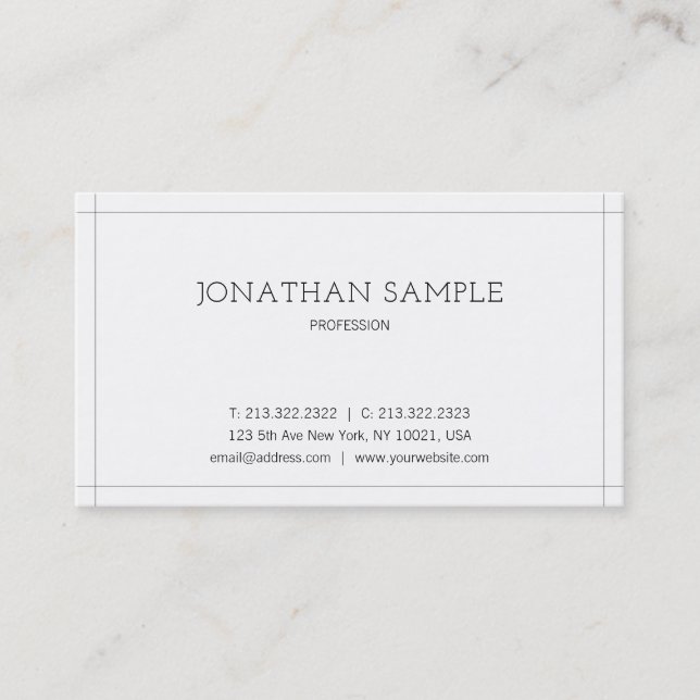 Professionell Modern Minimalistisk Design Elegant Visitkort (Framsida)