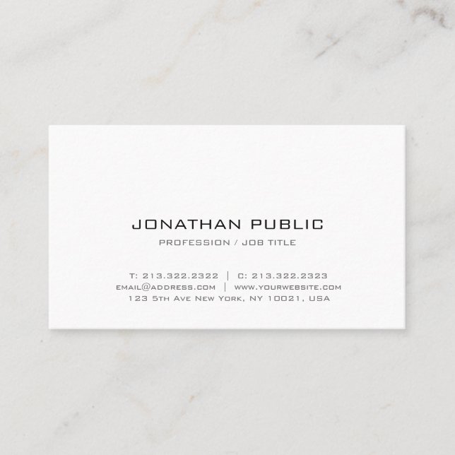 Professionell Modern Minimalistisk Design Elegant  Visitkort (Framsida)