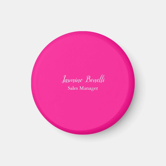 Professionell Modern Minimalistisk djup Rosa Magnet (Framsidan)