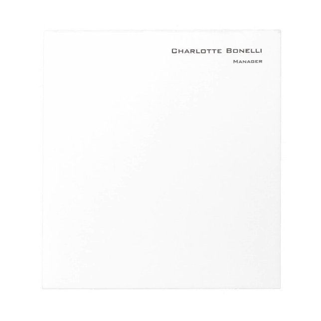 Professionell Modern Minimalistisk Enkel Anteckningsblock (Framsida)