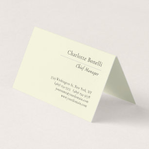 Professionell Modern Minimalistisk Enkel Beige Fär Visitkort