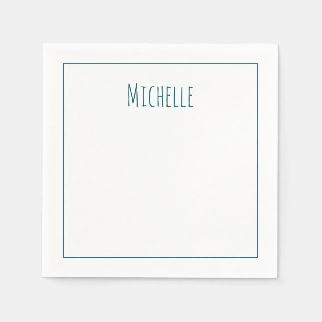 Professionell Modern Minimalistisk Enkel Egen Namn Pappersservett (Framsidan)