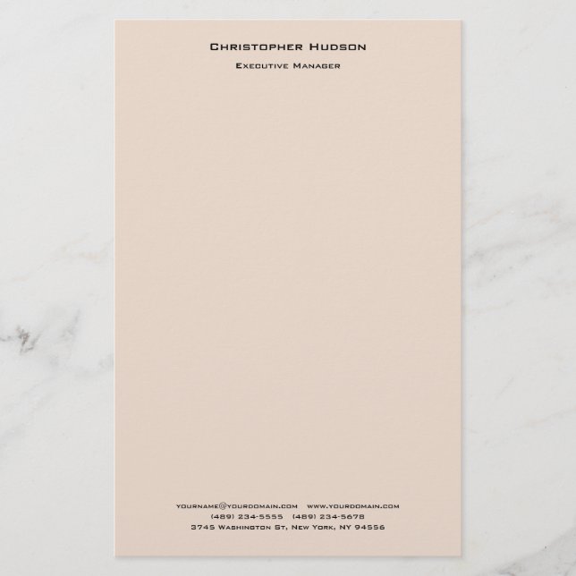 Professionell Modern Minimalistisk Enkel Linen Brevpapper (Framsida)