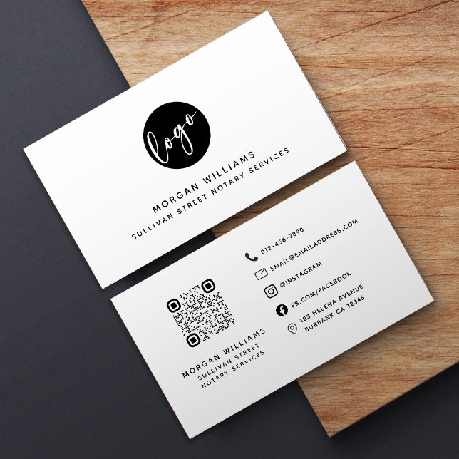 Professionell Modern Minimalistisk Logotyp Qr-kod Visitkort (Skapare uppladdad)