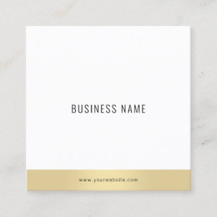 Professionell Modern minimalistisk mall Guld White Fyrkantigt Visitkort