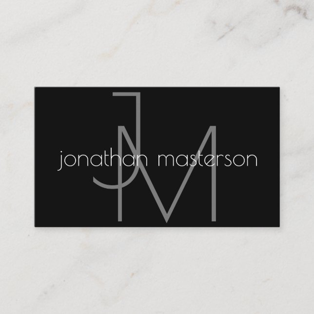 Professionell Modern minimalistisk monogram Visitkort (Framsida)