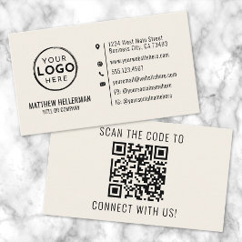 Professionell Modern Minimalistisk QR-kod Logotyp  Visitkort